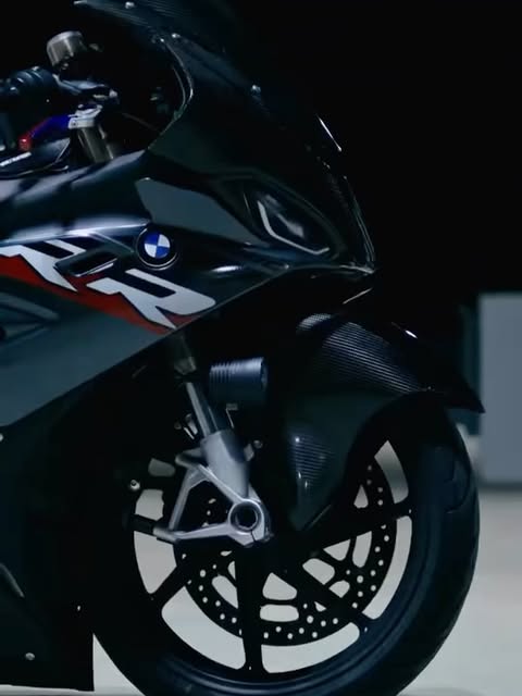 Detailed BMW performance motorcycle