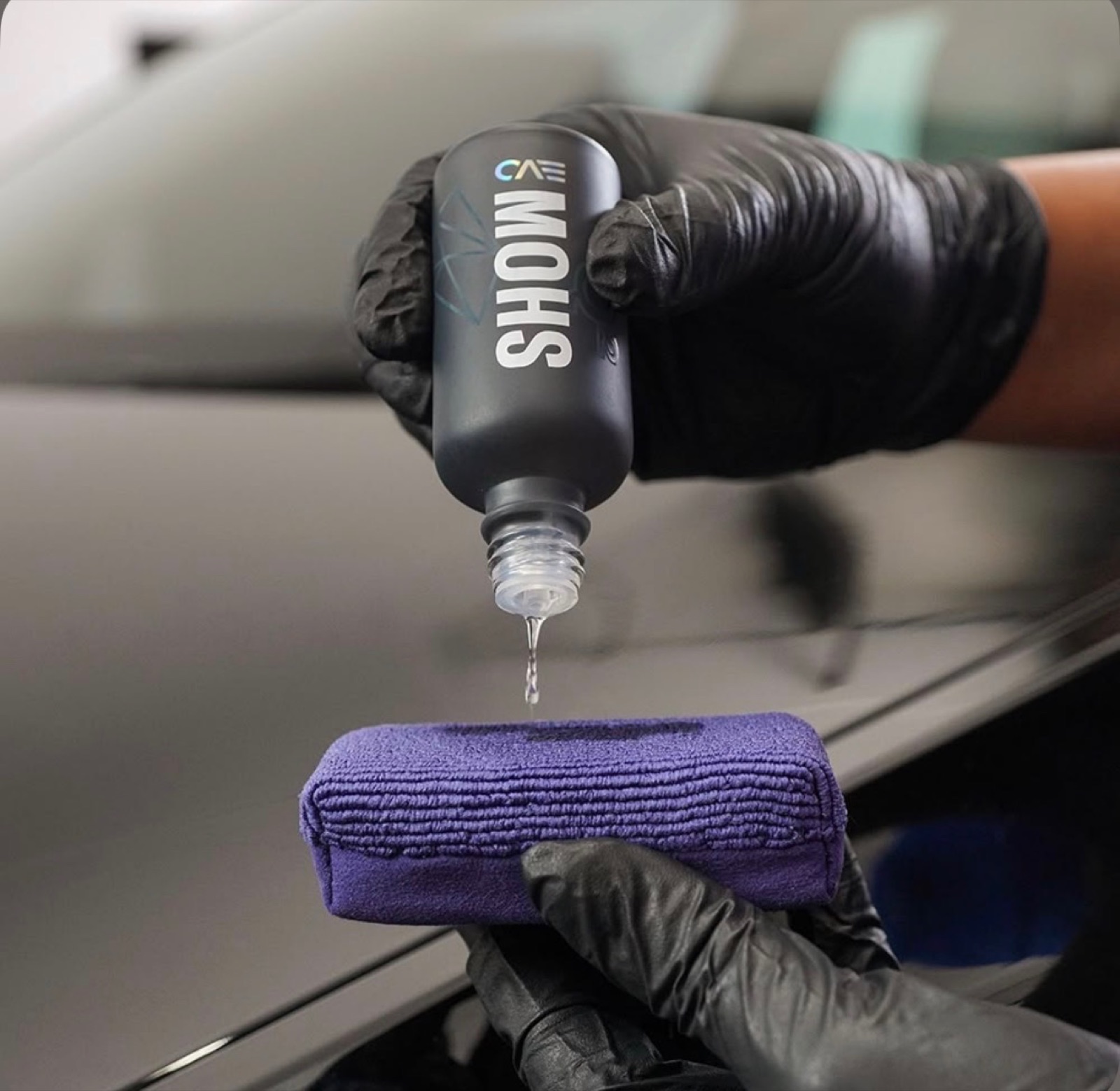 Ceramic coating product being prepared for application